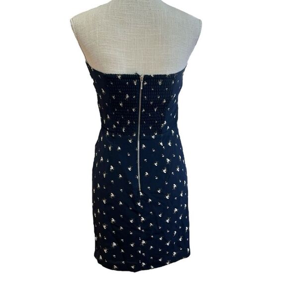 Club Monaco Navy Floral 100% Silk Harper Dress Size 2 - Picture 6 of 6